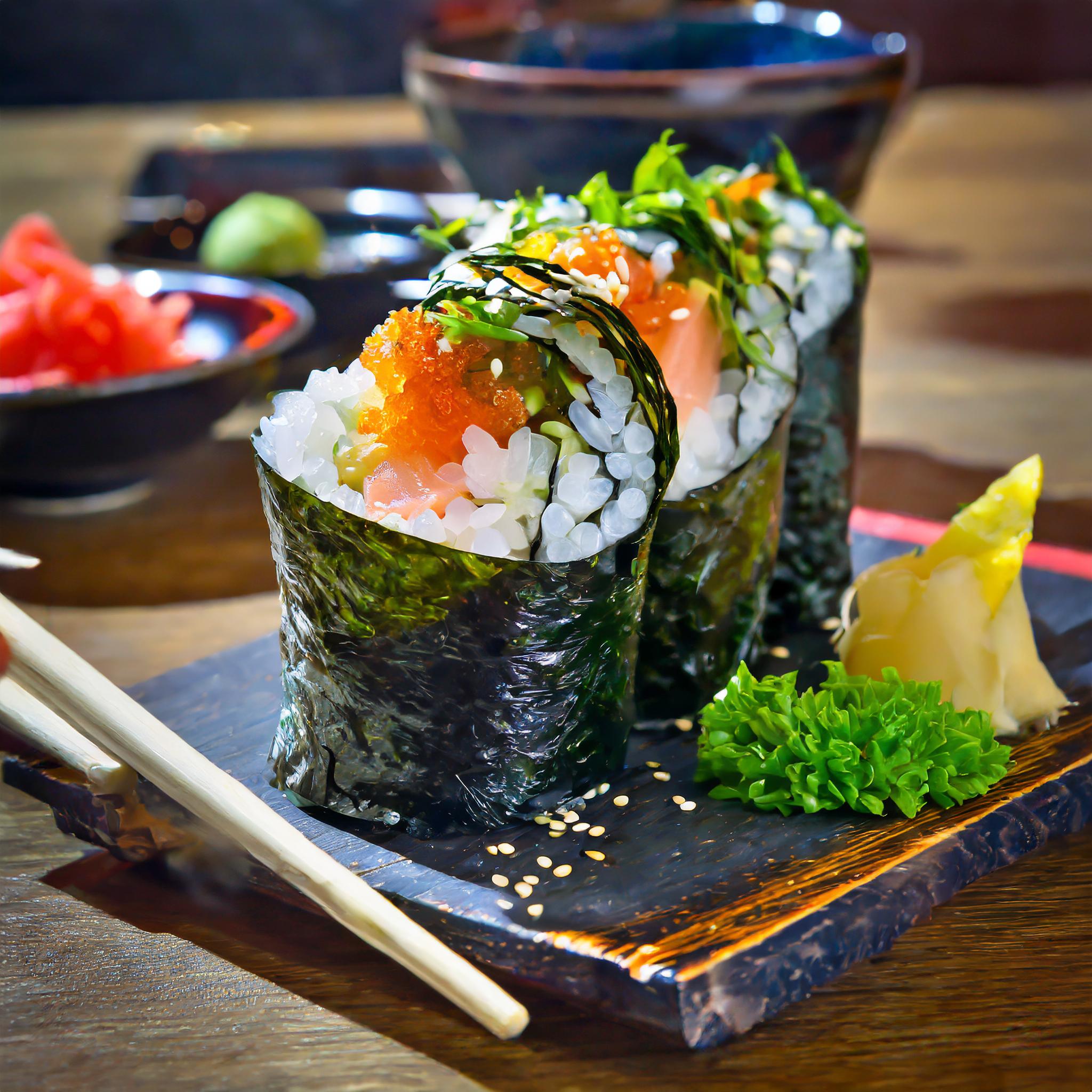 detailaufnahme eines nigiri sushi